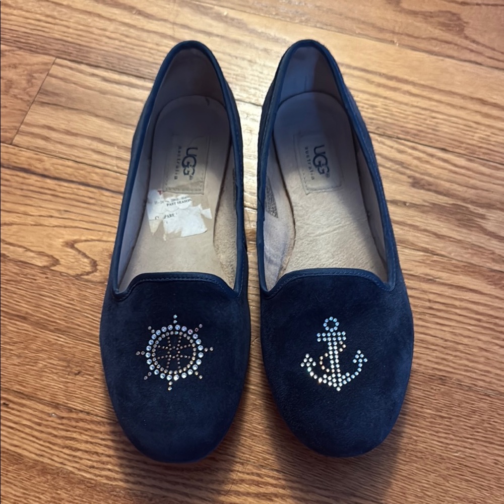 UGG Women's Nautical Blue Suede Loafers